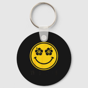 Porte-clés Sourire de fleur d'hibiscus plage tropicale ambian