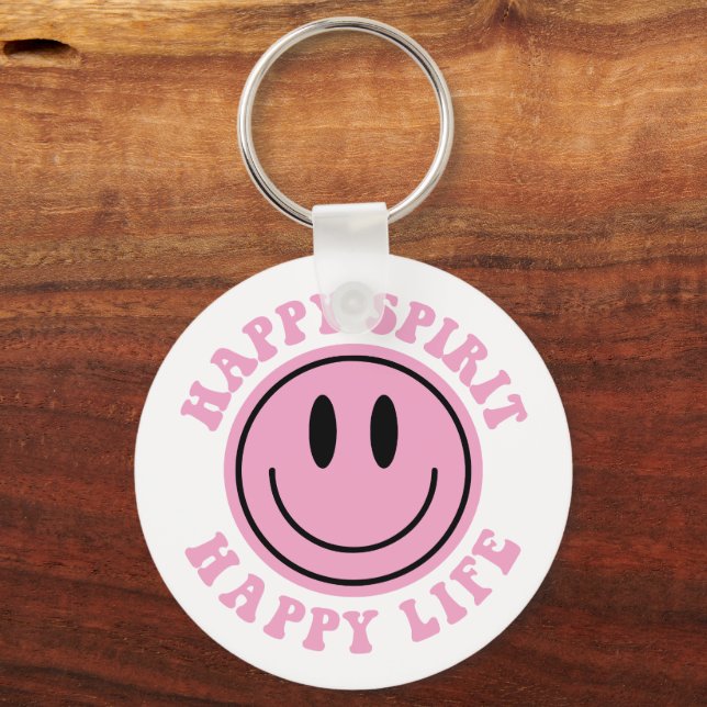 Porte-clés Sourire Esthétique, Esprit Joyeux Vie Heureuse (Verso)