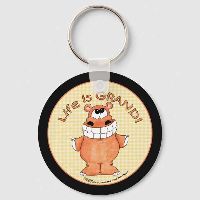 Porte-clés Sourire hippo-vie est grand (Recto)