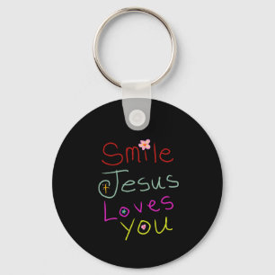 Porte-clés ‘Sourire Jésus t'aime’ Nom personnalisé chrétien