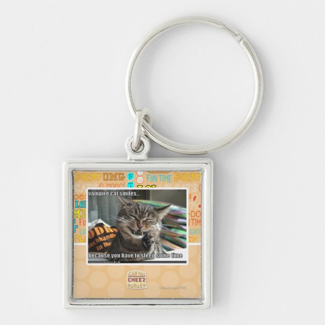 Porte-clés sourires de chat de vampire (Devant)