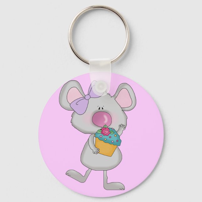 Porte-clés Souris avec t-shirts et cadeaux Cupcake (Recto)