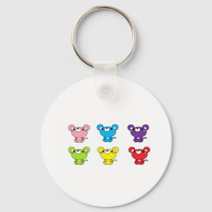 Porte-clés Souris colorées lumineuses de bande dessinée dans