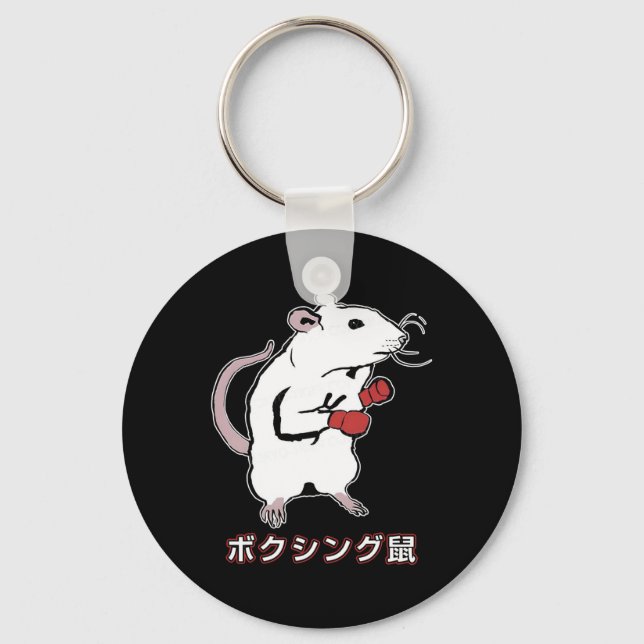 Porte-clés Souris de boxe drôle japonais (Recto)