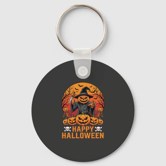 Porte-clés Souris de citrouille effrayante Joyeux Halloween D (Recto)