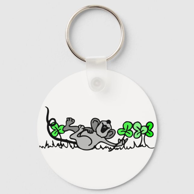 Porte-clés Souris Jouant En Shamrock (Recto)