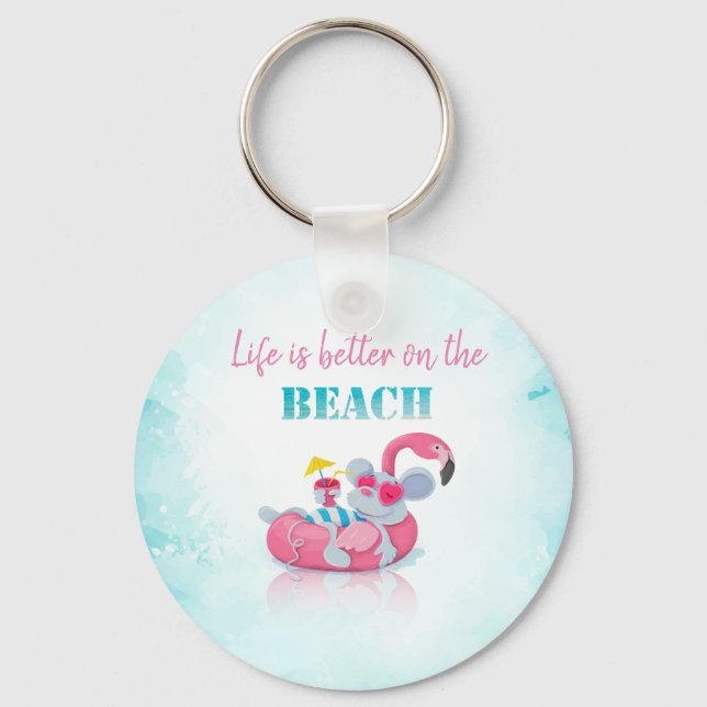Porte-clés Souris mignonne  Plage élégante   (Recto)