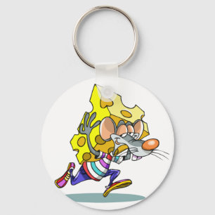 Porte-clés Souris transportant Porte - clé de fromage