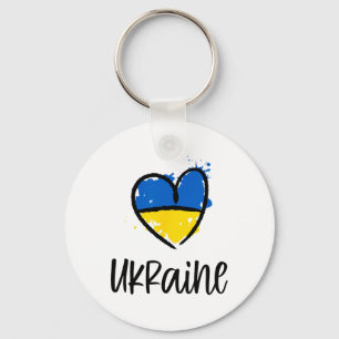 Porte-clés Soutenez l'Ukraine Je suis avec le drapeau ukraini