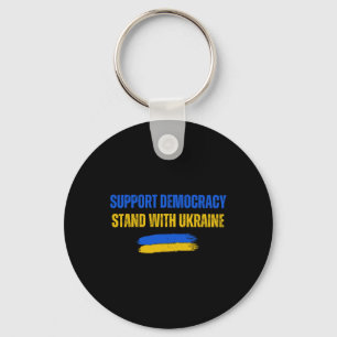 Porte-clés Soutenez l'Ukraine, soutenez la démocratie Drapeau