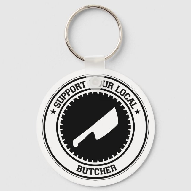 Porte-clés Soutenez Votre Boucher Local (Recto)