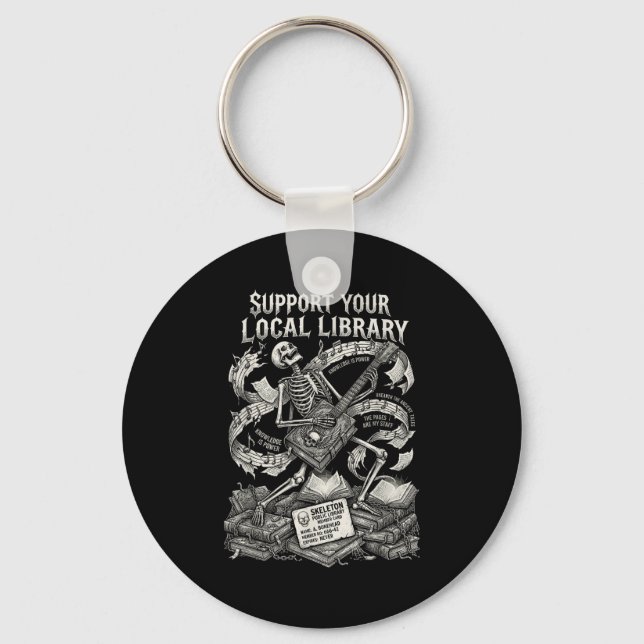 Porte-clés Soutenez votre librairie locale gothique (Recto)