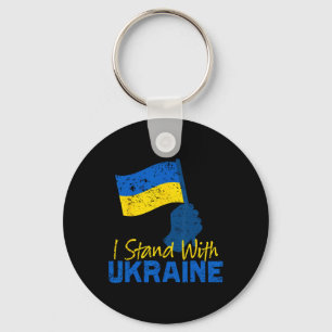 Porte-clés Soutenir l'Ukraine Je suis avec l'Ukraine Drapeau