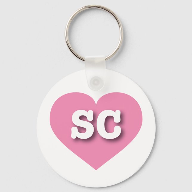 Porte-clés South Carolina Pink Heart - I love SC (Recto)