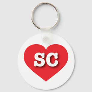 Porte-clés South Carolina Red Heart - I love SC
