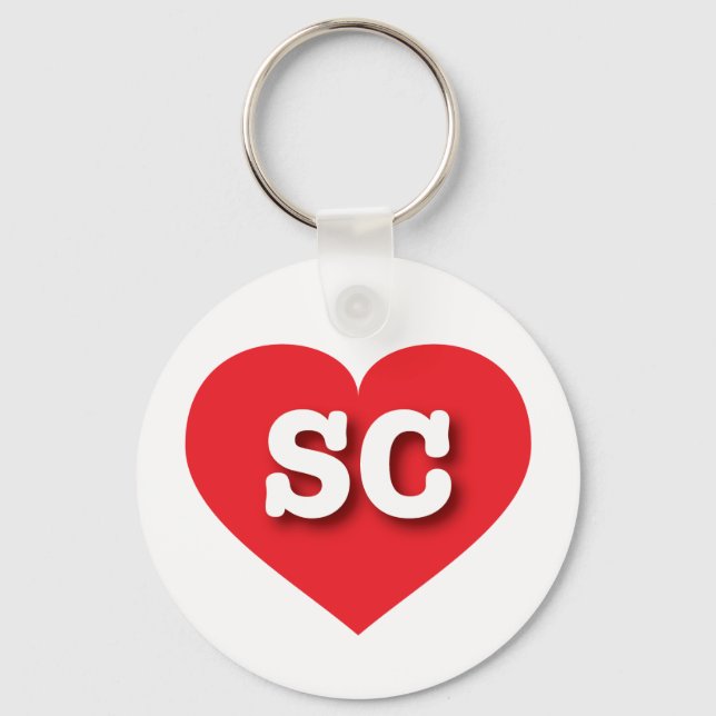 Porte-clés South Carolina Red Heart - I love SC (Recto)