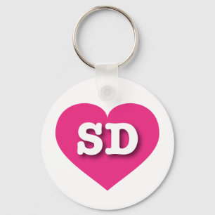 Porte-clés South Dakota Hot Pink Heart - J'aime SD