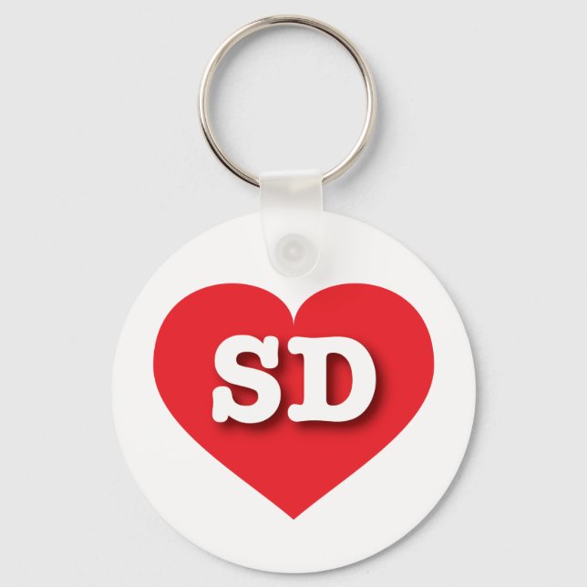 Porte-clés South Dakota Red Heart - J'aime SD (Recto)