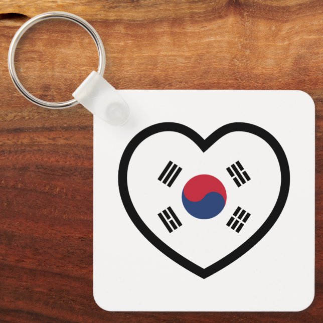 Porte-clés South Korea Flag Heart (Recto)