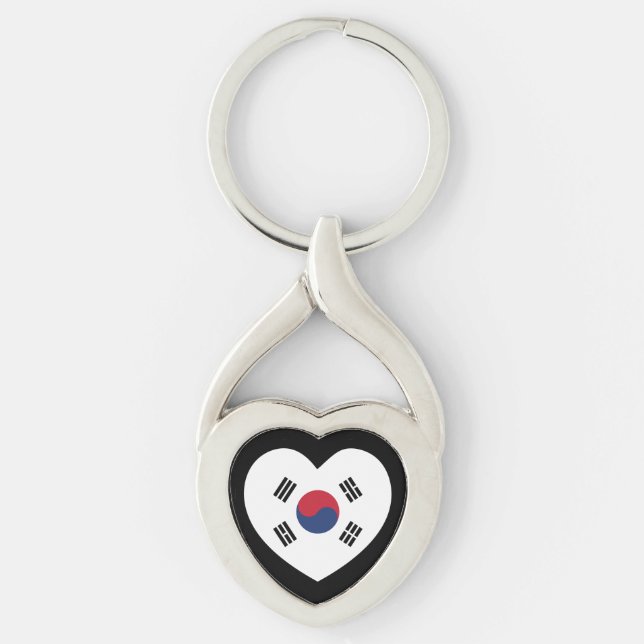 Porte-clés South Korea Flag Heart (Devant)