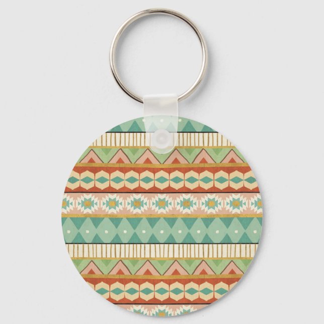 Porte-clés Southwest Geo Step | Watercolor Tribal Pattern (Recto)