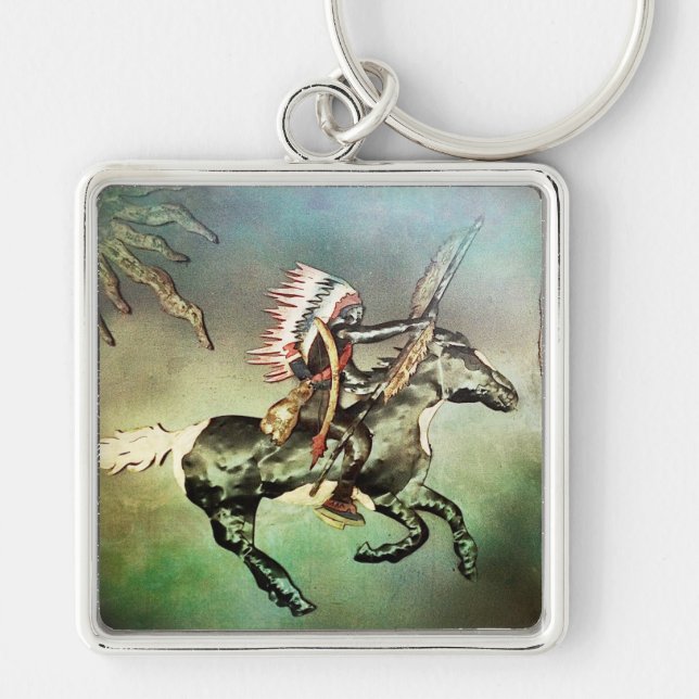 Porte-clés Southwestern Native American Tribal Indien Horse (Devant)