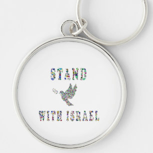 Porte-clés Soutien à Israël - Design de lettres de pierres ge