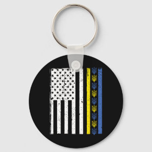 Porte-clés Soutien à l'Ukraine Je suis avec l'Ukraine Drapeau