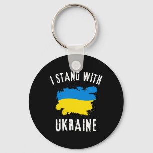Porte-clés Soutien à l'Ukraine Je suis avec l'Ukraine Drapeau