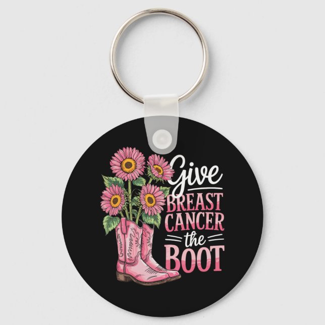 Porte-clés Soutien du cancer du sein Boot amusant (Recto)