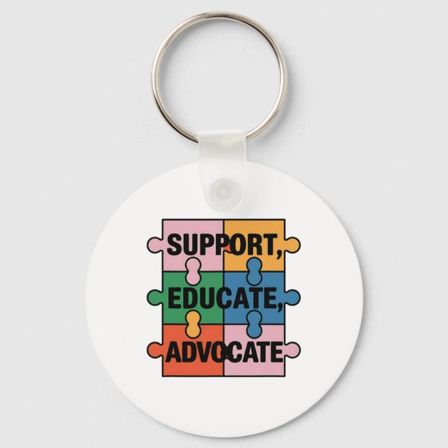 Porte-clés Soutien Éduquer Avocat Puzzle Pièce Autisme Aware (Recto)