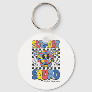 Porte-clés Soutien Sensibilisation sur l'autisme Smile Face B