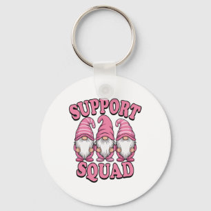 Porte-clés Soutien Squad Cute Rose Gnome Cancer du sein