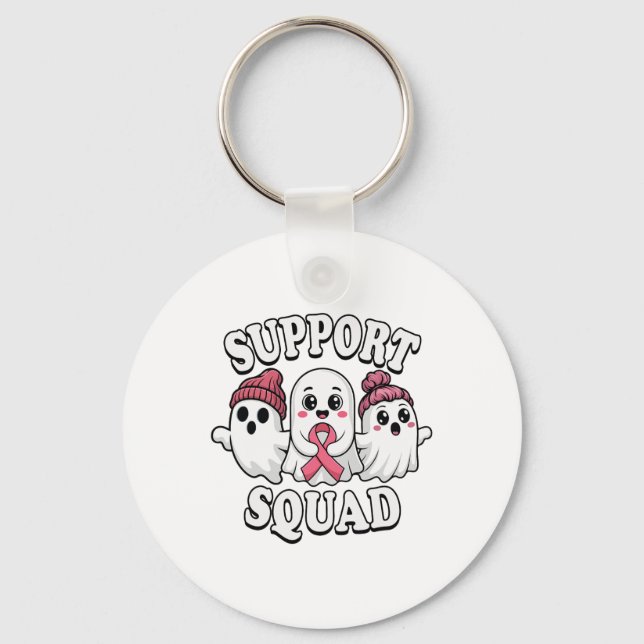 Porte-clés Soutien Squad Ghosts mignon Sensibilisation au can (Recto)