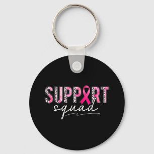Porte-clés Soutien Squad Leopard rose Ribbon Cancer du sein A