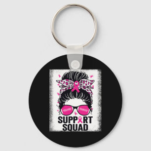 Porte-clés Soutien Squad Messy Bun Pink Breast Cancer