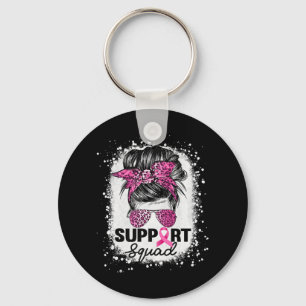 Porte-clés Soutien Squad Messy Bun Pink Breast Cancer