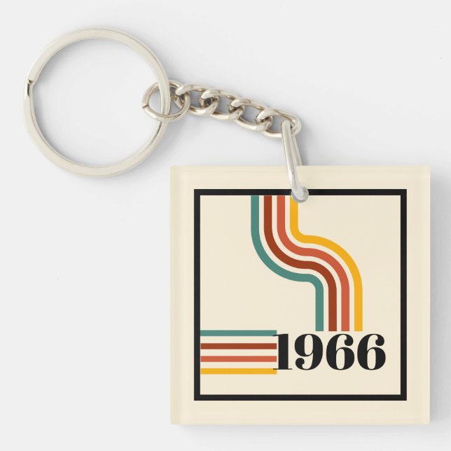 Porte-clés souvenir 60e anniversaire Rétro 1966 (Devant)