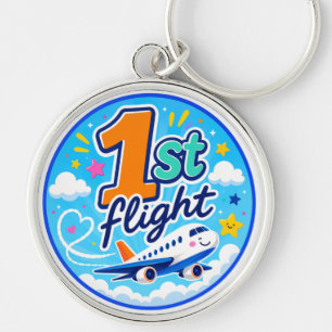 Porte-clés souvenir d'avion coloré pour 1er vol