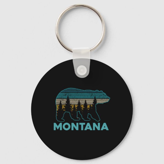 Porte-clés Souvenir d'ours grizzly du Montana  (Recto)