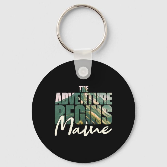 Porte-clés Souvenir du Maine Randonnée L'aventure Commence Ca (Recto)