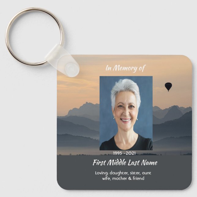 Porte-clés Souvenir mémorial de montgolfière chrétienne (Recto)