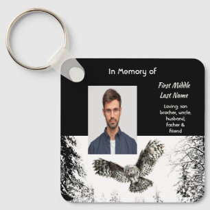 Porte-clés Souvenir mémorial hibou oiseau aquarelle