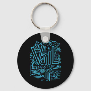 Porte-clés Souvenir Vintage de Ski Extérieur Cool Visite Vail