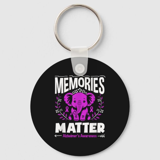 Porte-clés Souvenirs alzheimer sensibilisation soutien élépha (Recto)