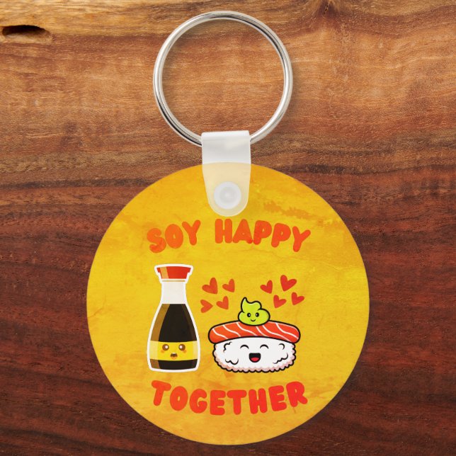Porte-clés Soy Happy Ensemble Cute Soy Sauce Pun (Recto)