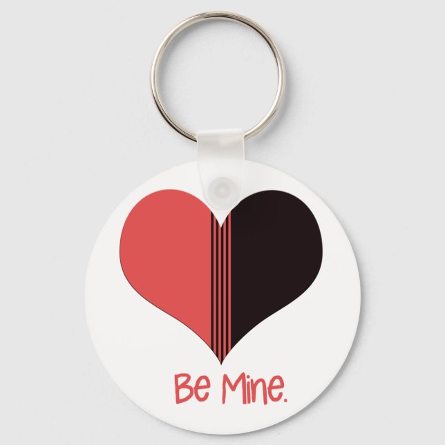 Porte-clés Soyez à moi Valentine Red Stripe Heart (Recto)