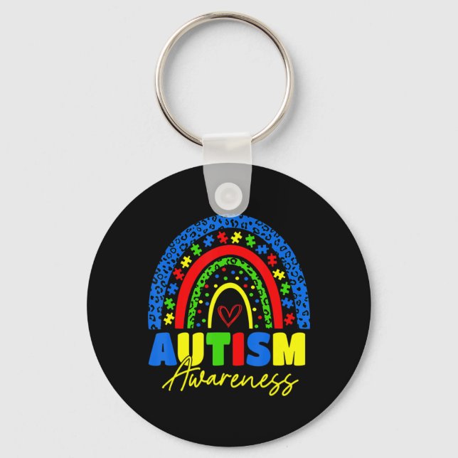 Porte-clés Soyez gentil Sensibilisation sur l'autisme Rainbow (Recto)