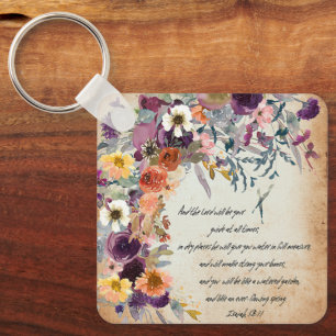 Porte-clés Soyez votre guide, mélange floral automnal  