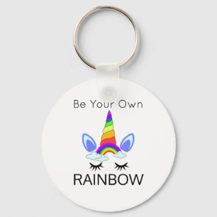 Porte-clés Soyez votre propre Porte - clé Rainbow Button